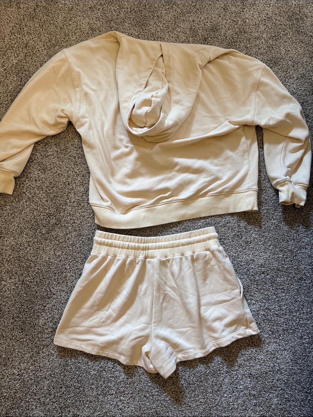 Birdy Grey Cream Hoodie And Shorts Loungewear Set View 2